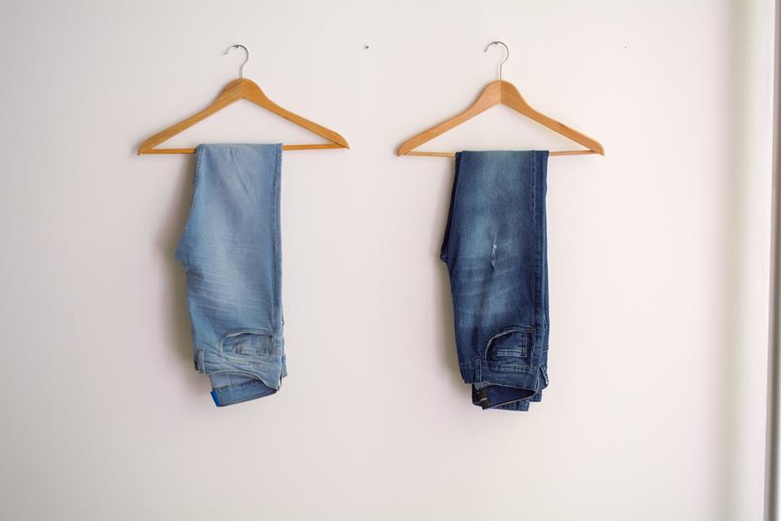 blue trousers and fabric