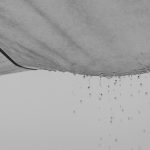 linen fabric and water