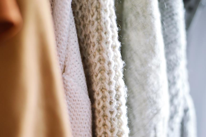 shimmering fabrics and knitting