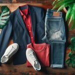 red shirt outfit ideas