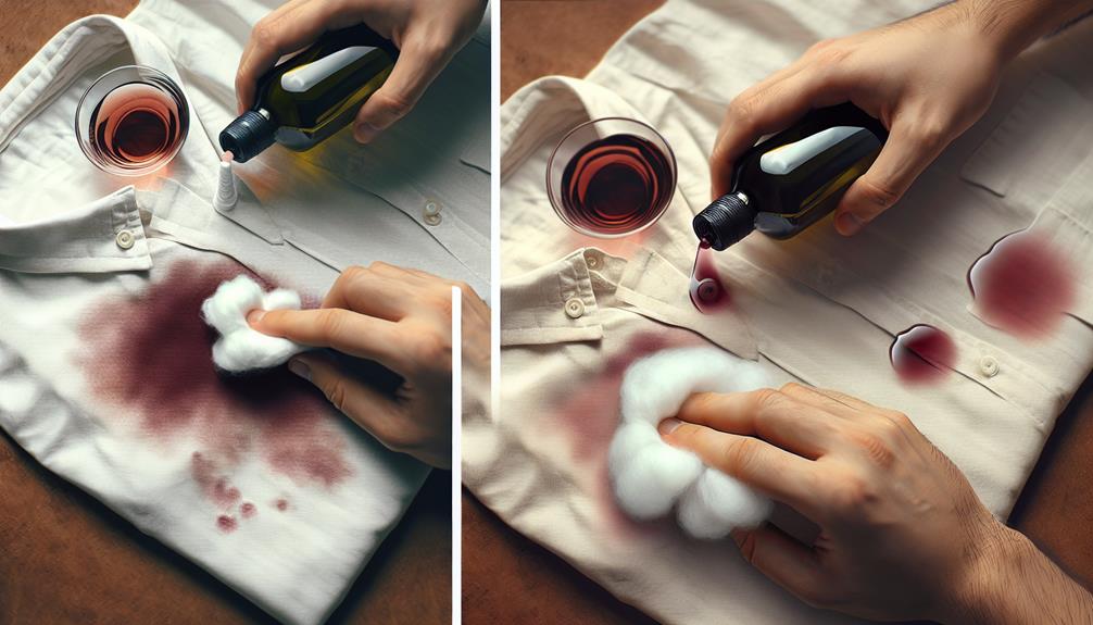 removing stains with alcohol
