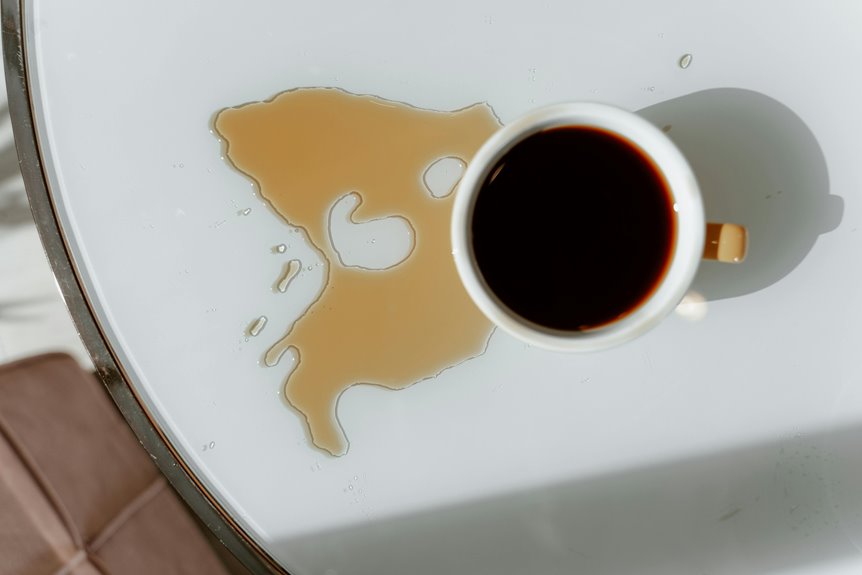 coffee stain emergency cleanup