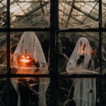 halloween decoration with scrim